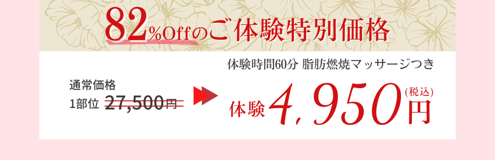 特別価格 体験時間60分4,980円