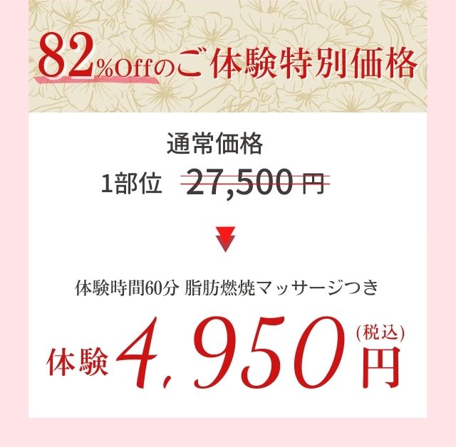 期間限定特別価格 体験4,980円