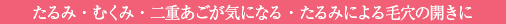 たるみ・むくみ・二重あごが気になる・たるみによる毛穴の開きに