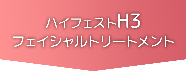 ハイフェストH3
フェイシャルトリートメント